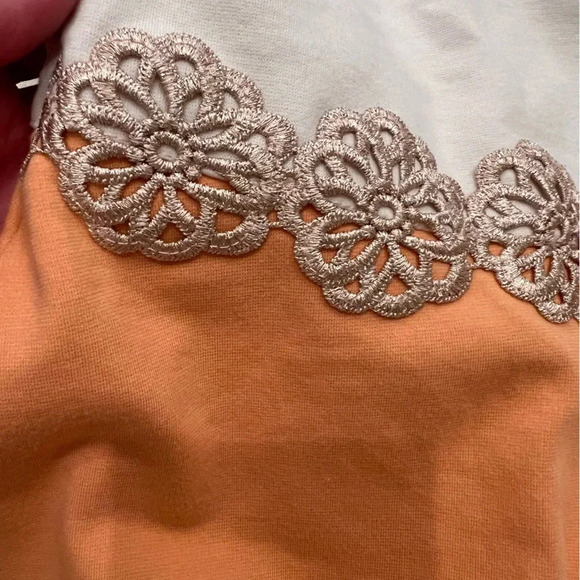 Janie and Jack Peach and White Ponte Floral Embroidered Dress - Picture 2 of 5